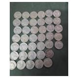 40, 1940s-50s nickels,