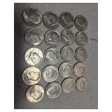 20, Kennedy half dollars