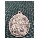 Antique St. Christopher's medal, acid tests