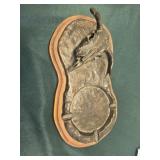 Brass cast, western art, by Rains 1974, ash tray