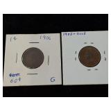 2 Indian Head Pennies- 1903, 1906