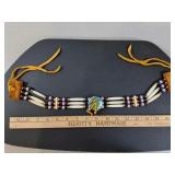 *Glass & White Bone Hairpipe Choker