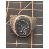 Dason 10kt marked gold signet ring, 10.5size