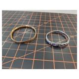 2 Antique baby bracelets one sterling one gold