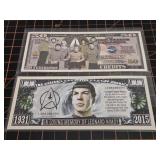 Start Trek $1,000,000 and $50 bills