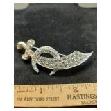 * Vtg rhinestone Saber brooch from ORA marked