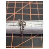 Sterling silver rose ring s5.5