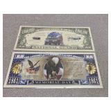 Million dollar Military notes, memorial day and
