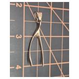 14kt marked wishbone pendant gold