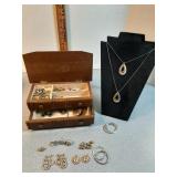 * jewelry box , Necklaces, brooches,  earrings +