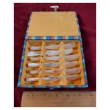 vtg caviar knives iridescent mother-of-pearl
