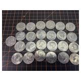 25, Kennedy Half dollars