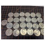 25, Kennedy Half dollars
