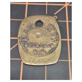 Brass token "Check" Holstein NE A. Lorentzen 5c