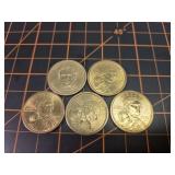 5, US dollar coins