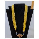 *Vintage Art Glass Beaded Necklace