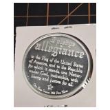 1oz 999 silver round, pledge of allegiance
