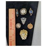 *Antique Pins, Clips & Pendant, Some Gold Filled