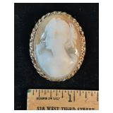 * vtg. Gold filled  genuine carved Cameo brooch