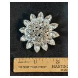 * Vtg. Clear rhinestone Weiss brooch marked