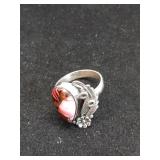 * sterling silver ring Pink Dahlia turquoise
