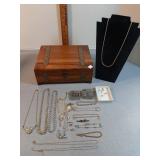 1928 jewelry & other jewelry  and wood box