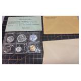 1958 mint coin set silver, original pkg / envelope