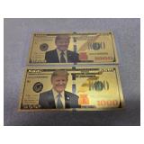 Trump $1000 gold foil polymer novelty notes bills