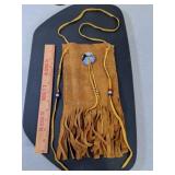 *Buffalo Skin Pouch with Mother of Pearl Accent