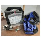Milk crate,  large duffle,  straps case