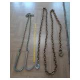 Chain & hooks wrecker recovery. Heavy wt chain