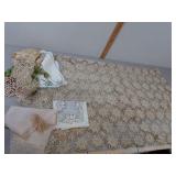 Handwork.  Tablecloth & doilies