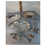 silver-plated & aluminum serving pieces