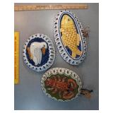 Vtg. Italian ceramic mold wall plaque,