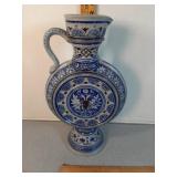 Vtg. stoneware blue jug