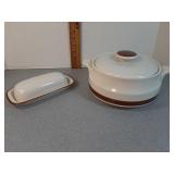 Genuine stoneware Casserole & butter dish