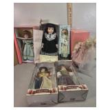 Porcelain dolls with boxes