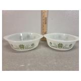 Glassbake milk glass bowls