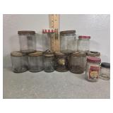 Vintage jars with contents