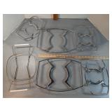 Vtg. Metal serving cradles / trivets CorningWare