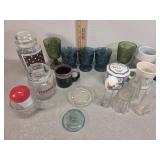 Glass, jars, cups+