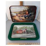 Coca-Cola Metal tray & other serving tray