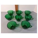 Vtg. Anchor Hocking green cups