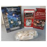 NIB outdoor string lights & Holiday light clips