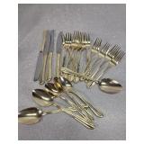Hampton 215 gold tone silverware