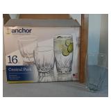 NIB Anchor Hocking 16 pc drinking glass set