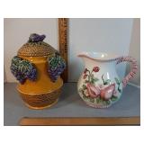 Vtg. ceramic pitcher & Cookie Jar