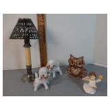 Candle sticks, Ceramic lambs & other figurines