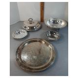Silver-plated service & Pyrex Casserole