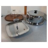 Silver-plated cake & serving & cheese tray